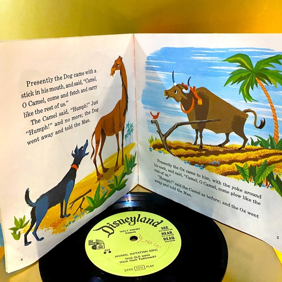 WALT DISNEY 1968 DISNEYLAND RECORD & 24 PAGE BOOK HOW THE CAMEL GOT HIS HUMP 7” - Picture 6 of 16